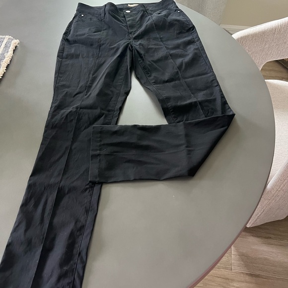 DKNY Nylon Stretch Pants Straight Leg Womens Black Work Hiking Y2K - Picture 1 of 9